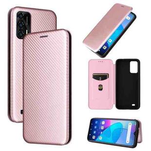 For Oukitel C31 Carbon Fiber Texture Leather Phone Case(Pink)