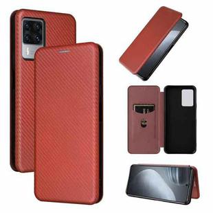 For Cubot X50 Carbon Fiber Texture Leather Phone Case(Brown)