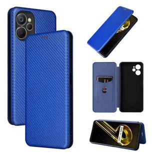 For Realme 9i Carbon Fiber Texture Leather Phone Case(Blue)