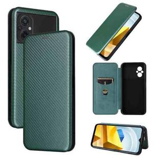 For Xiaomi Poco M5 4G Carbon Fiber Texture Leather Phone Case(Green)