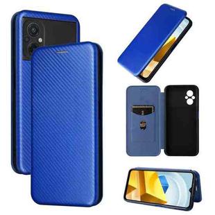 For Xiaomi Poco M5 4G Carbon Fiber Texture Leather Phone Case(Blue)