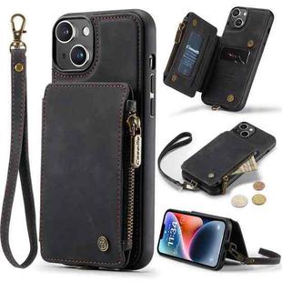 For iPhone 14 Plus CaseMe C20 Multifunctional Leather Phone Case(Black)