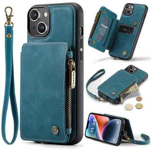For iPhone 14 Plus CaseMe C20 Multifunctional Leather Phone Case(Blue)