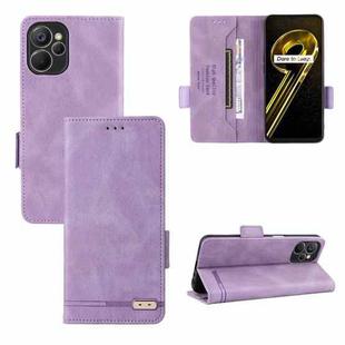 For Realme 9i 5G Magnetic Clasp Flip Leather Phone Case(Purple)