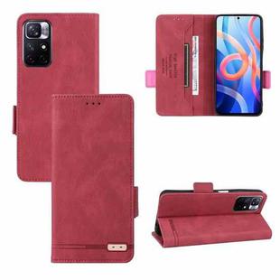 For Xiaomi Redmi Note 11S / Poco M4 Pro 5G Magnetic Clasp Flip Leather Phone Case(Red)