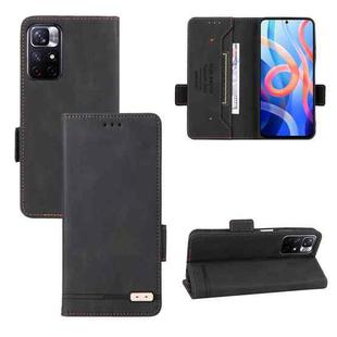 For Xiaomi Redmi Note 11S / Poco M4 Pro 5G Magnetic Clasp Flip Leather Phone Case(Black)