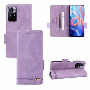 For Xiaomi Redmi Note 11S / Poco M4 Pro 5G Magnetic Clasp Flip Leather Phone Case(Purple)