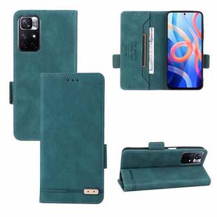 For Xiaomi Redmi Note 11S / Poco M4 Pro 5G Magnetic Clasp Flip Leather Phone Case(Green)