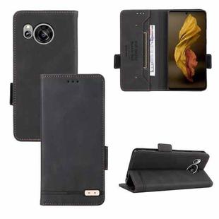 For Sharp Aquos Sense7 Plus Magnetic Clasp Flip Leather Phone Case(Black)