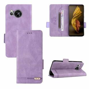 For Sharp Aquos Sense7 Plus Magnetic Clasp Flip Leather Phone Case(Purple)