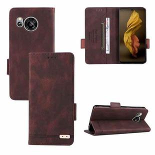 For Sharp Aquos Sense7 Plus Magnetic Clasp Flip Leather Phone Case(Brown)