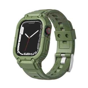 Armor Silicone Watch Band For Apple Watch Series 8&7 45mm / SE 2&6&SE&5&4 44mm / 3&2&1 42mm(Green)