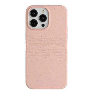 For iPhone 14 Pro Max Wheat Straw Material Degradable TPU Phone Case(Pink)