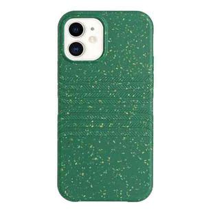 For iPhone 12 mini Wheat Straw Material Degradable TPU Phone Case(Dark Green)