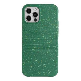 For iPhone 12 Pro Max Wheat Straw Material Degradable TPU Phone Case(Dark Green)