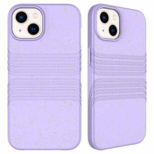 For iPhone 15 Wheat Straw Material Degradable TPU Phone Case(Purple)