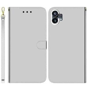 For Nothing Phone 1 Imitated Mirror Surface Flip Leather Phone Case(Silver)