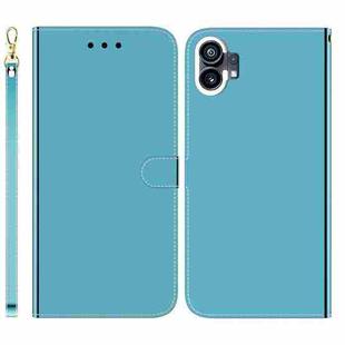 For Nothing Phone 1 Imitated Mirror Surface Flip Leather Phone Case(Blue)