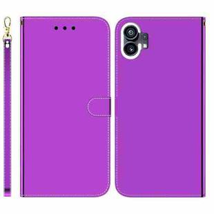 For Nothing Phone 1 Imitated Mirror Surface Flip Leather Phone Case(Purple)