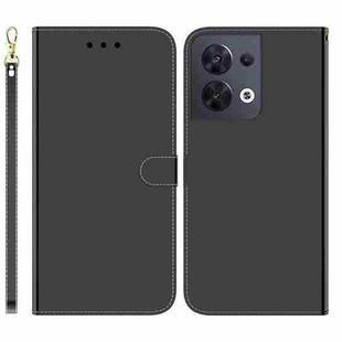 For OPPO Reno8 Imitated Mirror Surface Flip Leather Phone Case(Black)