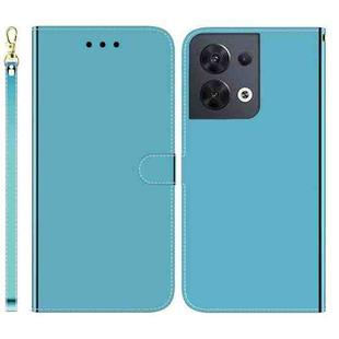 For OPPO Reno8 Imitated Mirror Surface Flip Leather Phone Case(Blue)
