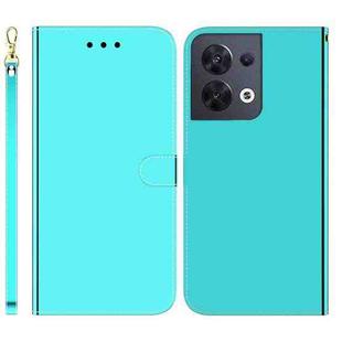 For OPPO Reno8 Imitated Mirror Surface Flip Leather Phone Case(Mint Green)