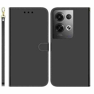 For OPPO Reno8 Pro+ Imitated Mirror Surface Flip Leather Phone Case(Black)