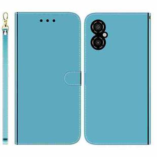 For Xiaomi Poco M4 5G Imitated Mirror Surface Flip Leather Phone Case(Blue)