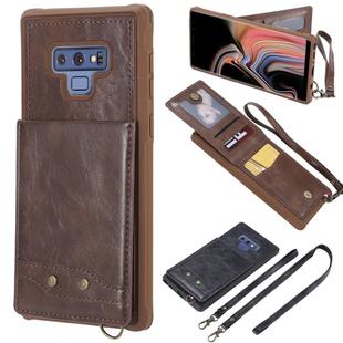For Galaxy Note 9 Vertical Flip Shockproof Leather Protective Case with Long Rope, Support Card Slots & Bracket & Photo Holder & Wallet Function(咖啡)
