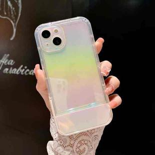 For iPhone 14 Color Plated Invisible Holder Phone Case(Transparent)