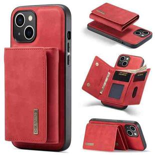 For iPhone 14 Plus DG.MING M1 Series 3-Fold Multi Card Wallet Leather Case(Red)