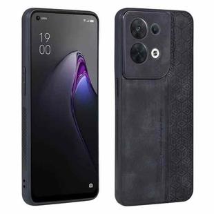 For OPPO Reno8 AZNS 3D Embossed Skin Feel Phone Case(Black)