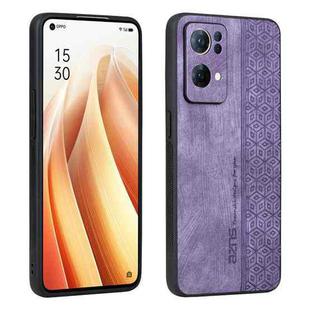 For OPPO Reno7 Pro 5G AZNS 3D Embossed Skin Feel Phone Case(Purple)