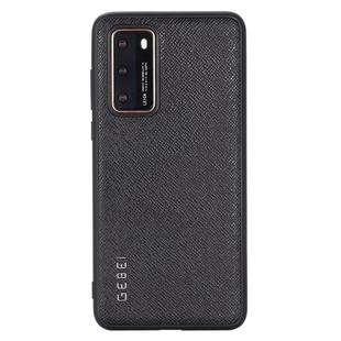 For Huawei P40 GEBEI Full-coverage Shockproof Leather Protective Case(Black)