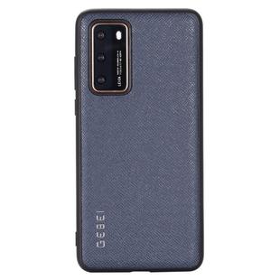 For Huawei P40 GEBEI Full-coverage Shockproof Leather Protective Case(Blue)