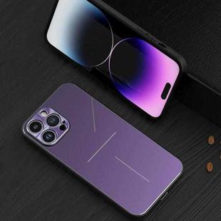 For iPhone 14 Pro Max R-JUST RJ52 3-Line Style Metal TPU Shockproof Phone Case(Purple)