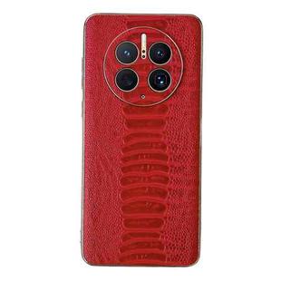 For Huawei Mate 50 Pro Genuine Leather Weilai Series Nano Plating Phone Case(Red)