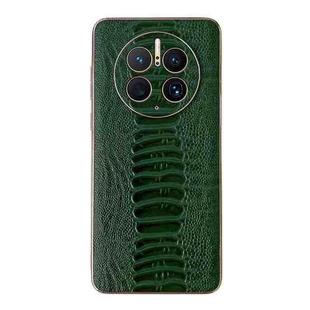 For Huawei Mate 50 Pro Genuine Leather Weilai Series Nano Plating Phone Case(Green)