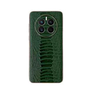 For Huawei Mate 50 Genuine Leather Weilai Series Nano Plating Phone Case(Green)