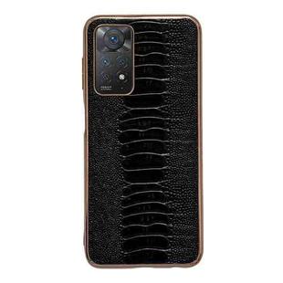 For Xiaomi Redmi Note 11 Pro 4G Global/5G Global/Note 11E Pro Genuine Leather Weilai Series Nano Plating Phone Case(Black)