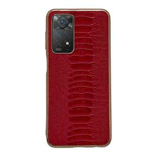 For Xiaomi Redmi Note 11 Pro 4G Global/5G Global/Note 11E Pro Genuine Leather Weilai Series Nano Plating Phone Case(Red)