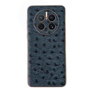 For Huawei Mate 50 Pro Genuine Leather Ostrich Texture Nano Plating Phone Case(Blue)
