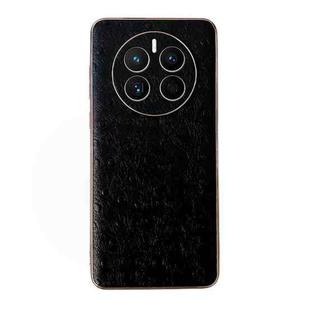 For Huawei Mate 50 Genuine Leather Ostrich Texture Nano Plating Phone Case(Black)