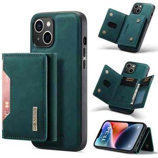 For iPhone 14 Plus DG.MING M2 Series 3-Fold Card Bag Leather Case(Green)