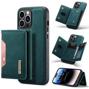 For iPhone 14 Pro DG.MING M2 Series 3-Fold Card Bag Leather Case(Green)