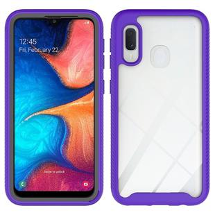 For Galaxy A20e Shockproof Starry Sky PC + TPU Protective Case(Purple)