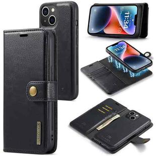 For iPhone 14 DG.MING Crazy Horse Texture Detachable Magnetic Leather Case(Black)