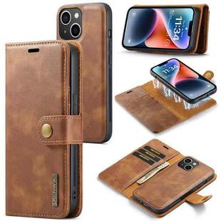 For iPhone 14 Plus DG.MING Crazy Horse Texture Detachable Magnetic Leather Case(Brown)