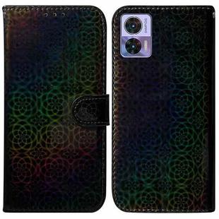 For Motorola Edge 30 Neo / Edge 30 Lite Colorful Magnetic Buckle Leather Phone Case(Black)