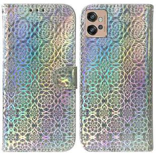 For Motorola Moto G32 Colorful Magnetic Buckle Leather Phone Case(Silver)